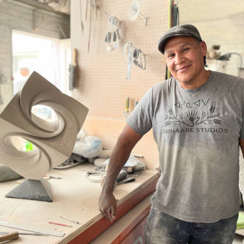 Artist Jason Quigno in his studio.